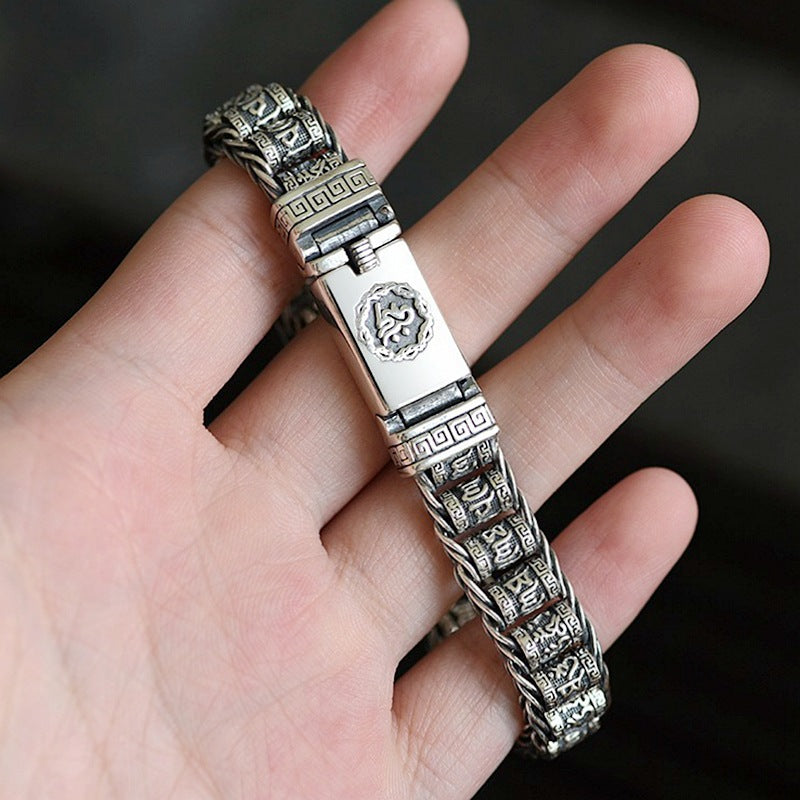 š„ćGrandes descuentos en nuevos productosćPulsera de cuentas retorcidas de plata S925 para hombre