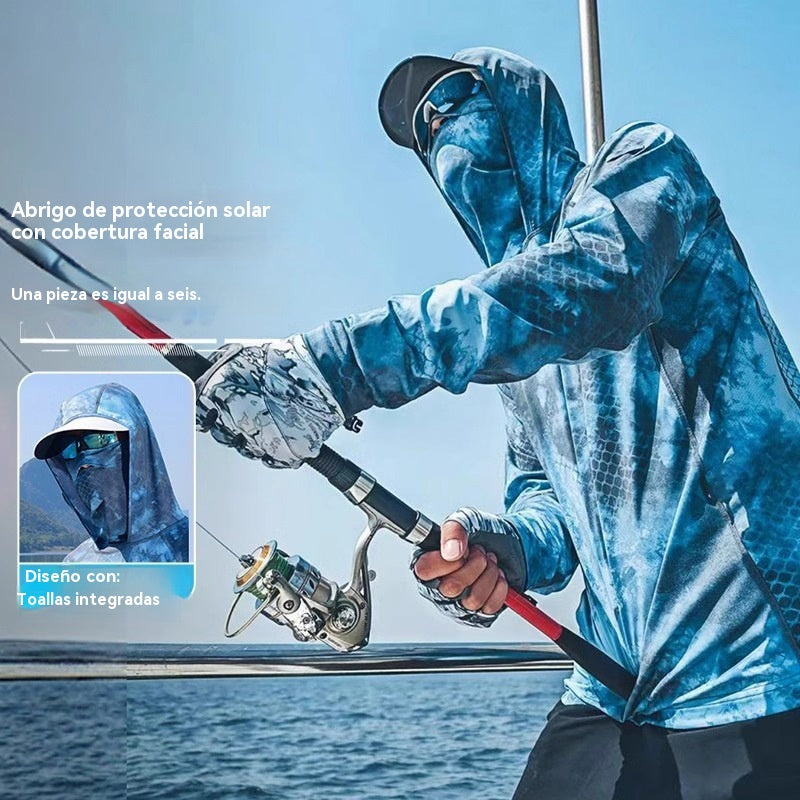 🔥🎏【M-5XL】Ropa de pesca transpirable con protección solar para hombre, de moda y cómodo, la tela es elástica.