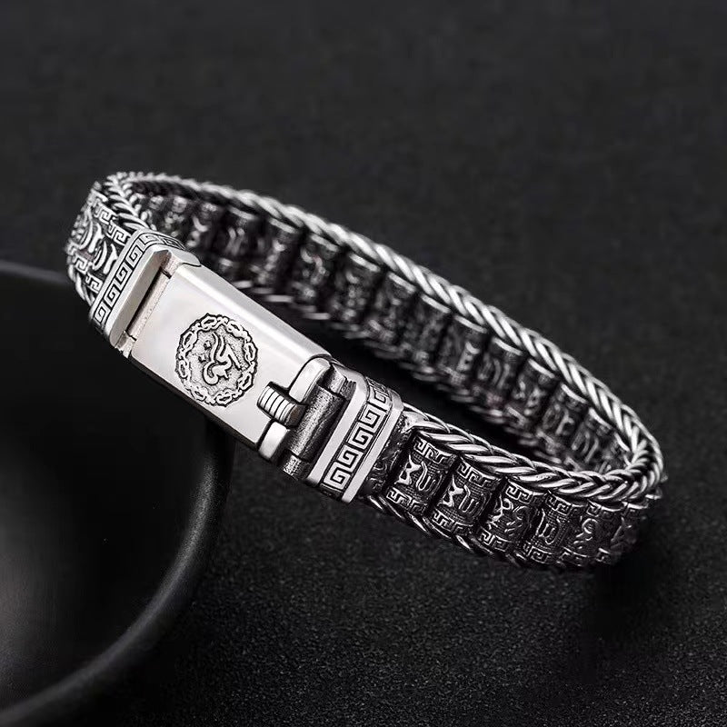 š„ćGrandes descuentos en nuevos productosćPulsera de cuentas retorcidas de plata S925 para hombre
