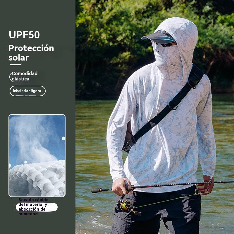 🔥🎏【M-5XL】Ropa de pesca transpirable con protección solar para hombre, de moda y cómodo, la tela es elástica.