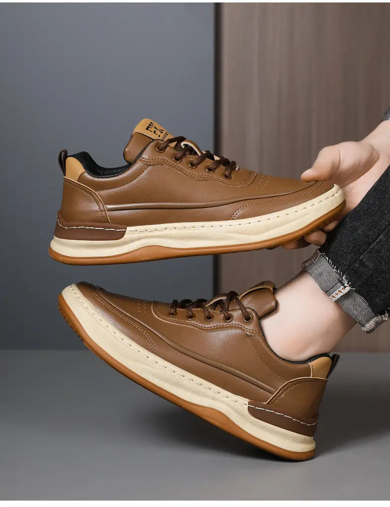 👞【39-44】2025 Modne męskie retro miękkie skórzane buty casualowe Wygodne i oddychające chodzenie bez zmęczenia