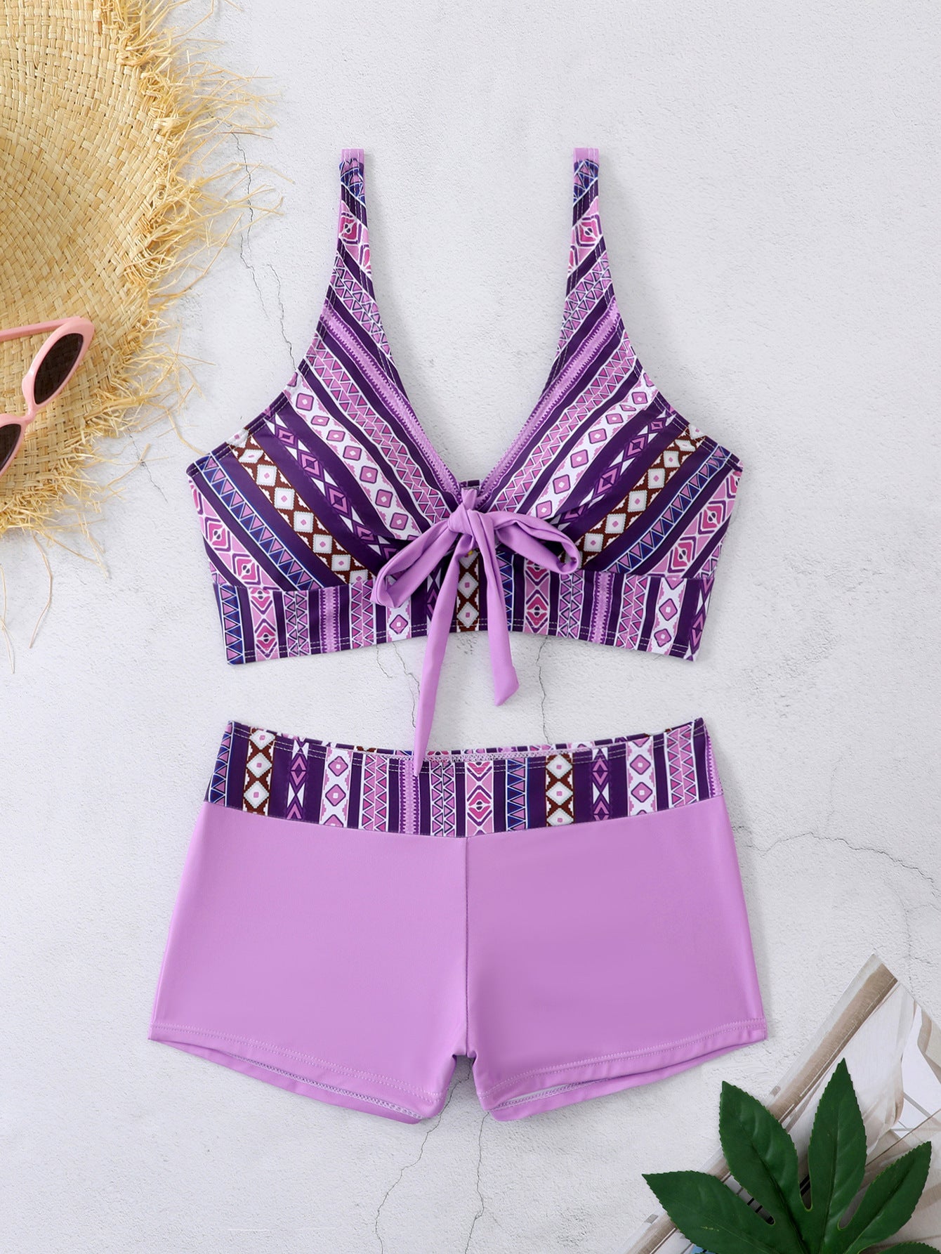 🏊👙🌴Elegancki, drukowany, oversize'owy kostium kąpielowy