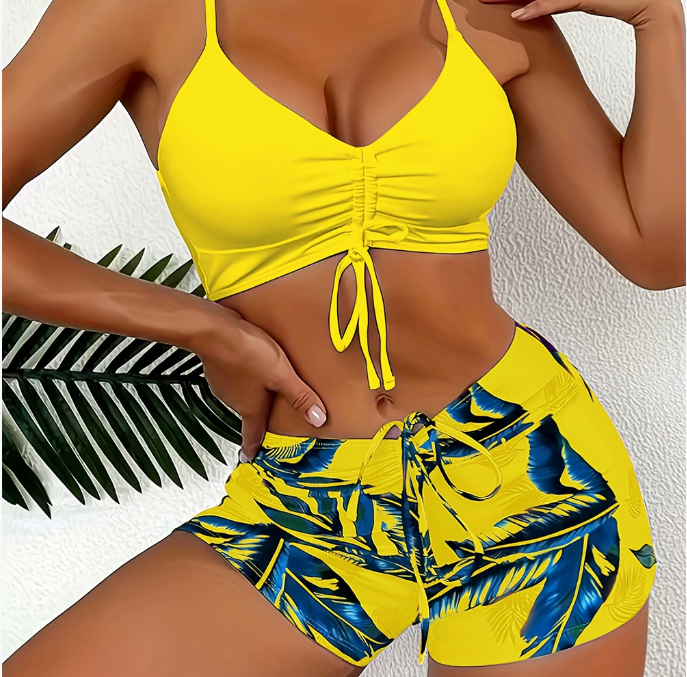 🏊👙【S-2XL】🌴 Modny, seksowny, nadrukowany, duży kostium kąpielowy bikini, szybkoschnący i wygodny