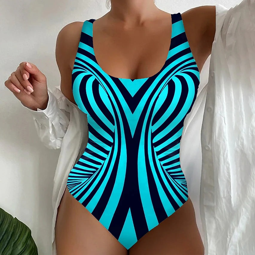 Oferta ograniczona czasowo🔥【S~6XL】2025 Letni modny, szybkoschnący, jednoczęściowy, pasiasty kostium kąpielowy, niezbędny na plaże i nad morze