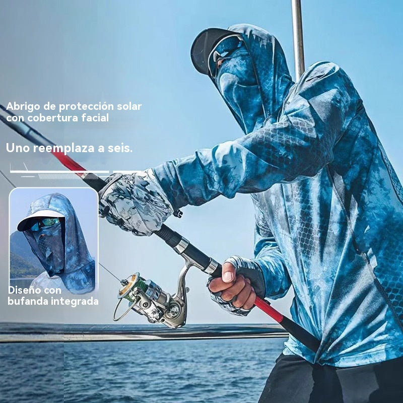 🔥🎏【M-5XL】Ropa de pesca transpirable con protección solar para hombre, de moda y cómodo, la tela es elástica.