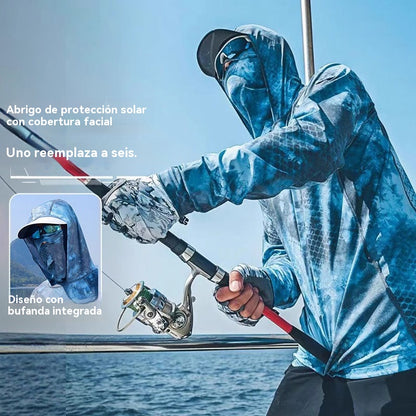 🔥🎏【M-5XL】Ropa de pesca transpirable con protección solar para hombre, de moda y cómodo, la tela es elástica.