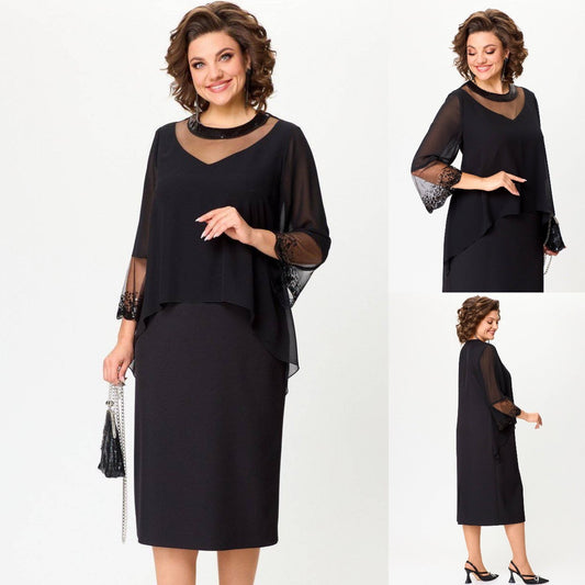 💗🤩【S-5XL】Elegancka koronkowa seksowna czarna długa spódnica wygodna siateczka