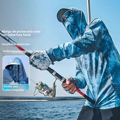 🔥🎏【M-5XL】Ropa de pesca transpirable con protección solar para hombre, de moda y cómodo, la tela es elástica.