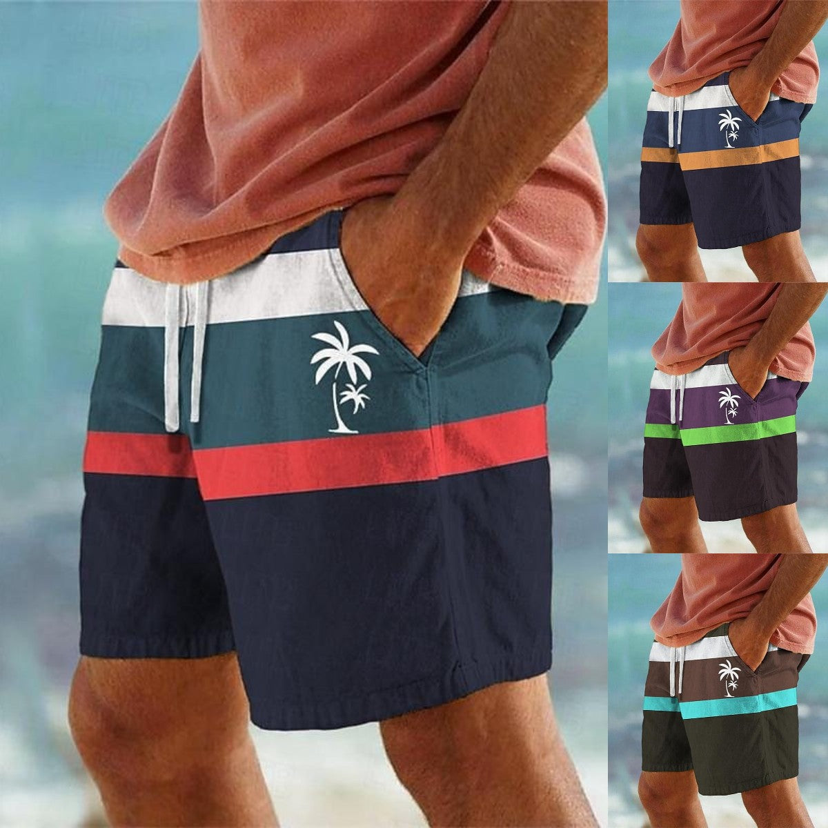 🎉🏊‍♂️【S-6XL】Modne męskie spodenki kąpielowe z nadrukiem 2025, swobodne i wygodne spodenki plażowe