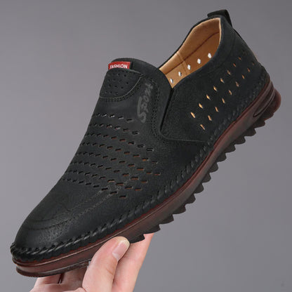 🌞【39-44】 Ręcznie robione skórzane męskie buty outdoorowe, oddychający i wygodny, miękkie dno amortyzujące wstrząsy