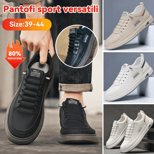 👟【39-44】2025 Męskie modne, skórzane, codzienne, płaskie buty, miękkie dno, wygodna amortyzacja, wodoodporność i antypoślizgowość