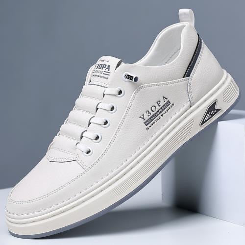 👟【39-44】2025 Męskie modne, skórzane, codzienne, płaskie buty, miękkie dno, wygodna amortyzacja, wodoodporność i antypoślizgowość
