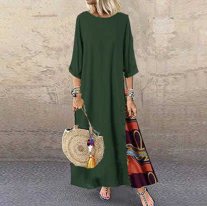 【M-5XL】 Damska elegancka sukienka z nadrukiem w stylu retro