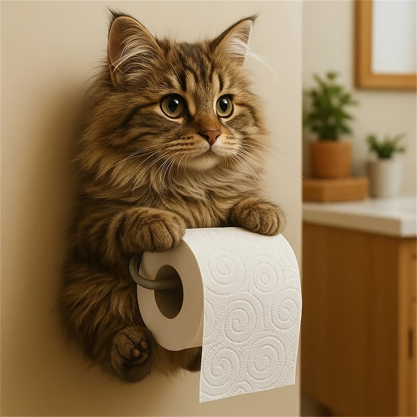 🐱【Descuento por nuevo producto】Lindo porta rollo de papel higiénico con temática de gato
