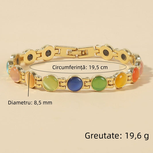 🎁💖【Najlepiej sprzedające się nowe produkty】Elegancka magnetyczna bransoletka ze złotymi kamieniami kociego oka