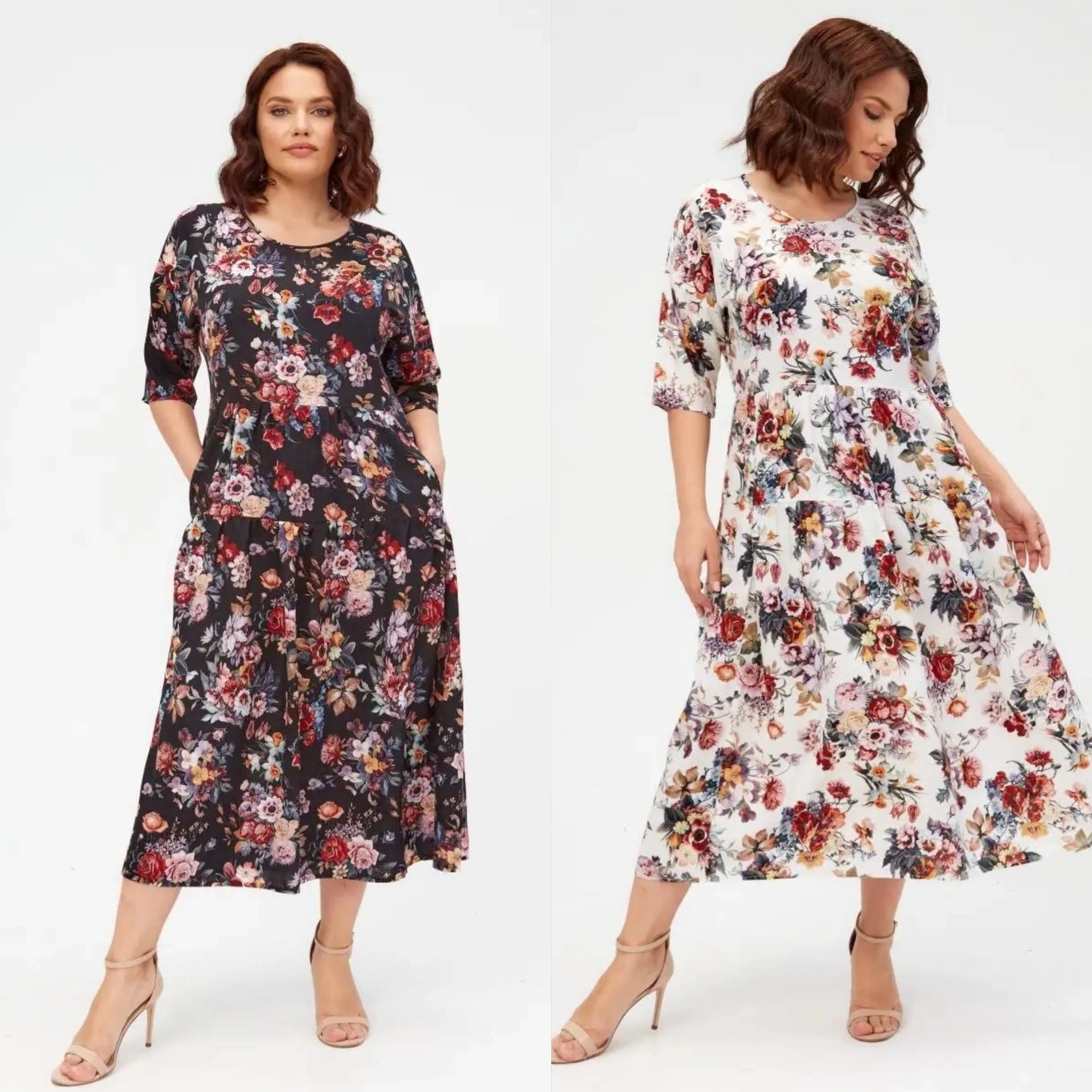 💃✨【S-5XL】Nowa elegancka sukienka z szyfonu z nadrukiem, duży rozmiar, miękki, wygodny i oddychający