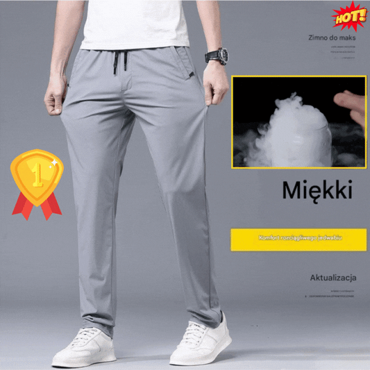 🔥【Kup 1, a 1 dostaniesz gratis】👖【40-115 kg】Nowe spodnie z elastycznego jedwabiu na wiosnę i lato 2025