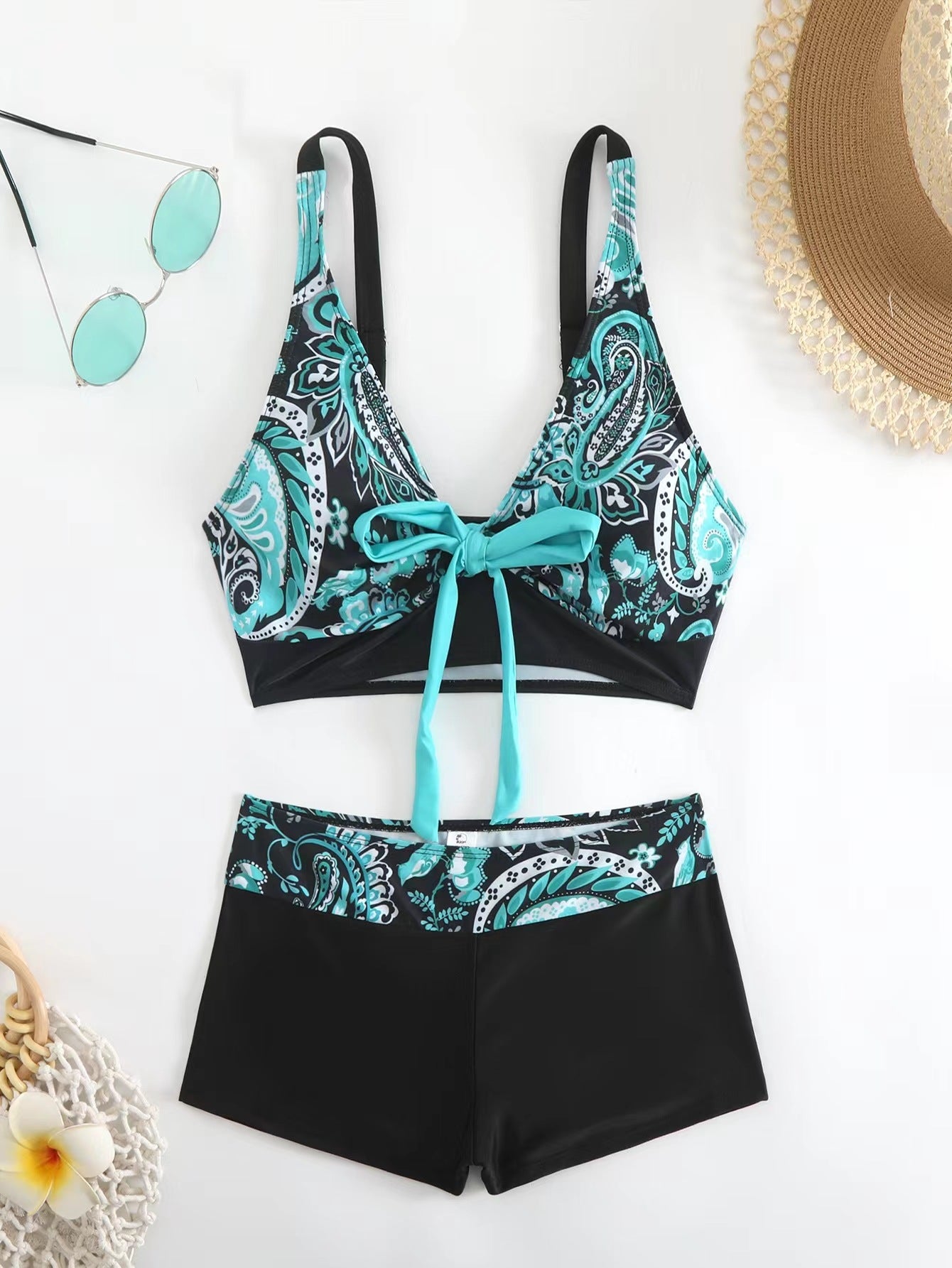 🏊‍👙🌴Elegancki, drukowany, oversize'owy kostium kąpielowy