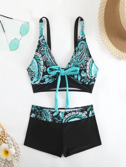 🏊‍👙🌴Elegancki, drukowany, oversize'owy kostium kąpielowy