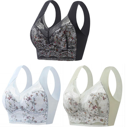 🔥【🔥Kup 1, a 3 dostaniesz gratis】【3 sztuk】💕🎁Bezszwowy biustonosz z lodowego jedwabiu w dużym rozmiarze, oddychający i regulowany [40 kg-100 kg]