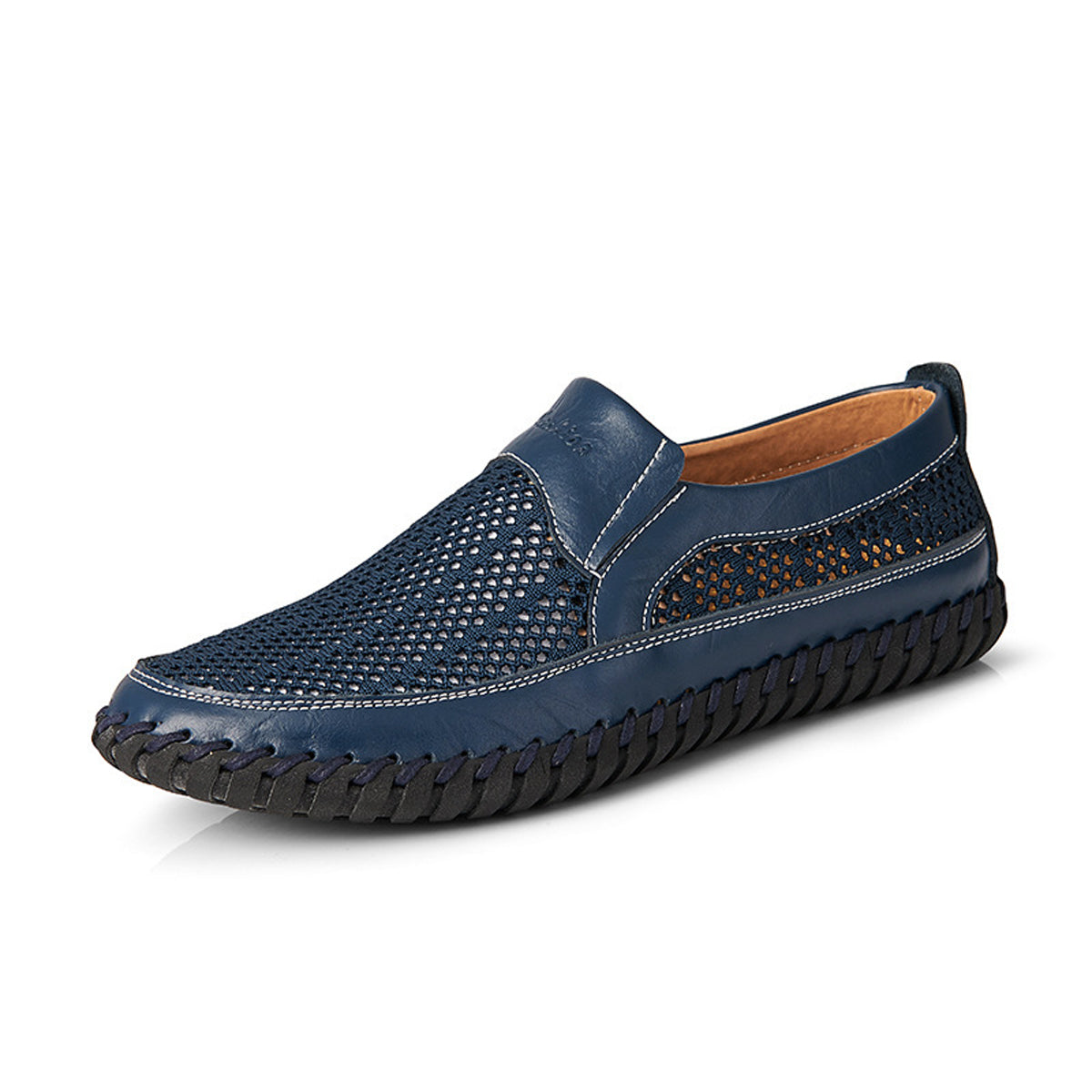 【38-48】👞Nowe męskie buty ze skóry siatkowej na wiosnę i lato - duże rozmiary - prawdziwa skóra bydlęca, odporne na pot i nieprzyjemny zapach, oddychające i wygodne--3646277