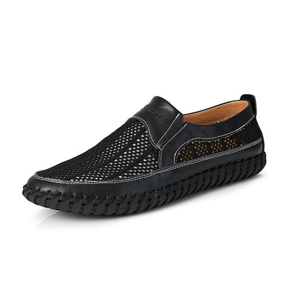 【38-48】👞Nowe męskie buty ze skóry siatkowej na wiosnę i lato - duże rozmiary - prawdziwa skóra bydlęca, odporne na pot i nieprzyjemny zapach, oddychające i wygodne--3646277