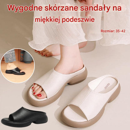 🔥【35-42】2025 Nowe wygodne sandały z miękkiej skóry bydlęcej w stylu retro, miękka podeszwa, wygodna i nie męcząca podczas chodzenia