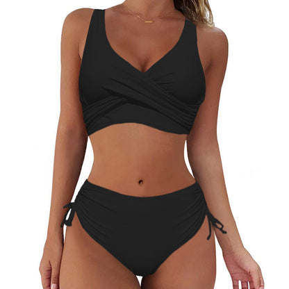🏖️👙【Nowy produkt z rabatem】🌴【S-3XL】Nowy damski, prosty, jednolity kolor, szybkoschnący, wygodny, oddychający kostium kąpielowy bikini na lato 2025.