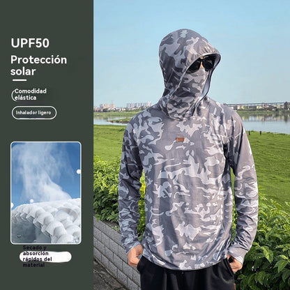 🔥🎏【M-5XL】Ropa de pesca transpirable con protección solar para hombre, de moda y cómodo, la tela es elástica.