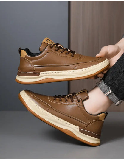 👞【39-44】2025 Modne męskie retro miękkie skórzane buty casualowe Wygodne i oddychające chodzenie bez zmęczenia