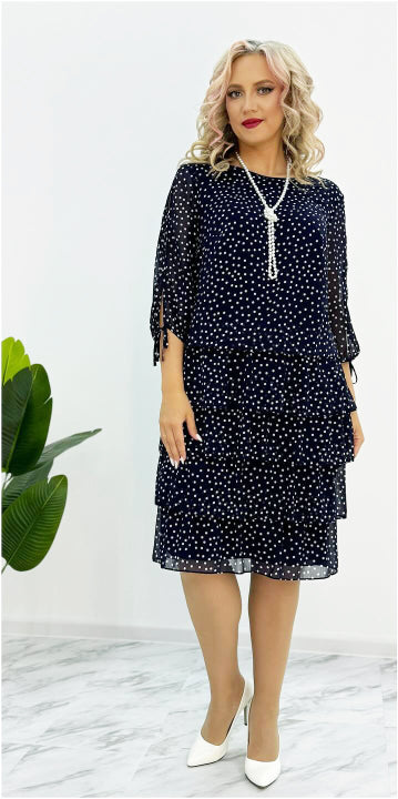 👗💖[Nowy produkt] 🥰 🛒[S-5XL] 2025 nowa elegancka luźna sukienka w kropki luźna i wygodna