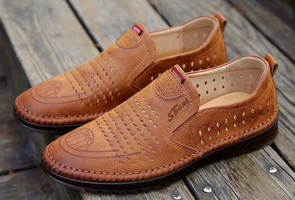 🌞【39-44】 Ręcznie robione skórzane męskie buty outdoorowe, oddychający i wygodny, miękkie dno amortyzujące wstrząsy