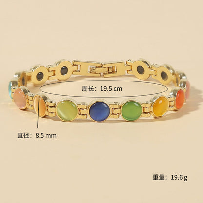 🎁💖【Najlepiej sprzedające się nowe produkty】Elegancka magnetyczna bransoletka ze złotymi kamieniami kociego oka