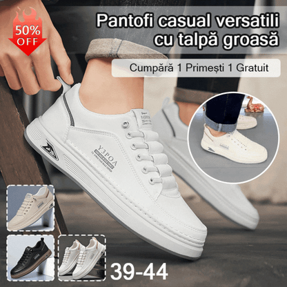 👟【39-44】2025 Męskie modne, skórzane, codzienne, płaskie buty, miękkie dno, wygodna amortyzacja, wodoodporność i antypoślizgowość