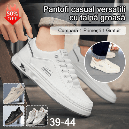 👟【39-44】2025 Męskie modne, skórzane, codzienne, płaskie buty, miękkie dno, wygodna amortyzacja, wodoodporność i antypoślizgowość