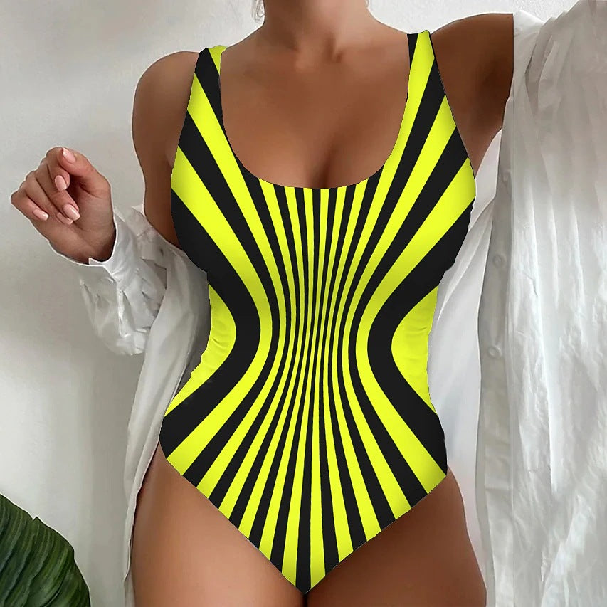Oferta ograniczona czasowo🔥【S~6XL】2025 Letni modny, szybkoschnący, jednoczęściowy, pasiasty kostium kąpielowy, niezbędny na plaże i nad morze