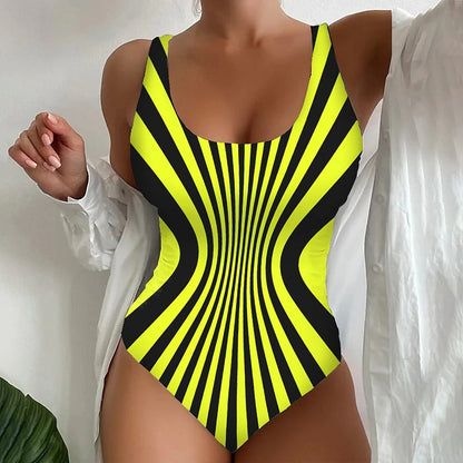 Oferta ograniczona czasowo🔥【S~6XL】2025 Letni modny, szybkoschnący, jednoczęściowy, pasiasty kostium kąpielowy, niezbędny na plaże i nad morze