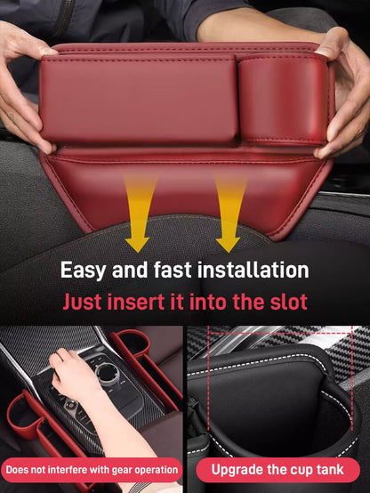🚗🚗【cumpără 1 primești 1 gratis】Cutie de depozitare Gap din piele de vacă, piele naturală rezistentă la uzură, pentru a satisface diferite nevoi de depozitare.
