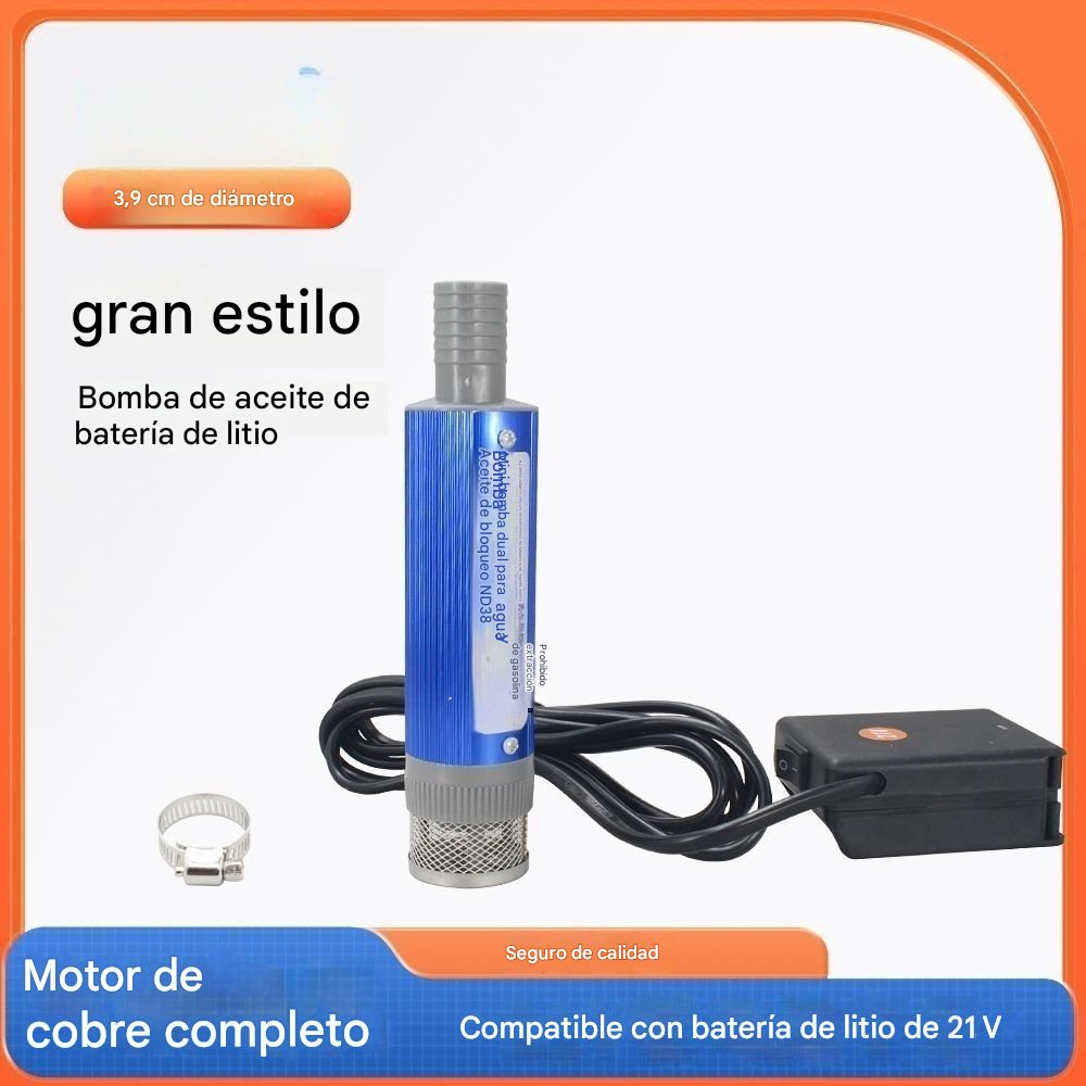 💥✅Compre 1 y llévese 1 gratis🔥Nueva bomba de aceite con batería de litio Denaqi, 21 V, bomba de aceite y agua de doble uso, batería de litio