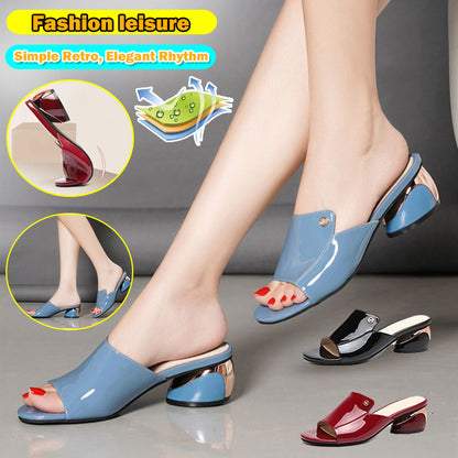 🔥 Vânzare de vară🔥【35-42】👡Sandale elegante și confortabile din piele de lac pentru femei 2025