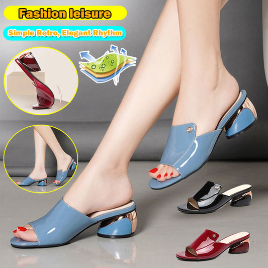 🔥 Vânzare de vară🔥【35-42】👡Sandale elegante și confortabile din piele de lac pentru femei 2025