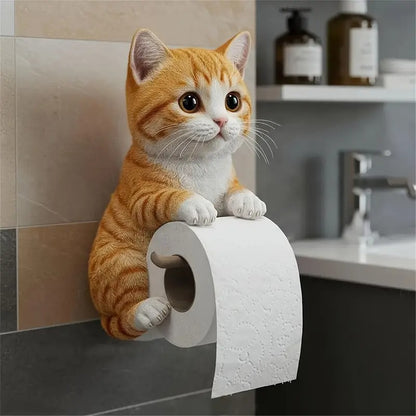 🐱【Descuento por nuevo producto】Lindo porta rollo de papel higiénico con temática de gato