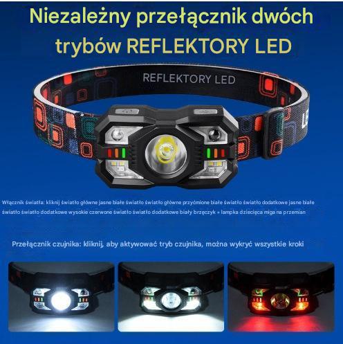 💡🌟【Wyprzedaż letnia】🔥🔥Inteligentna lampa indukcyjna o długim czasie pracy baterii, montowana na głowie, nocna latarka wędkarska