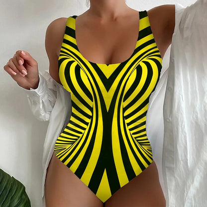 Oferta ograniczona czasowo🔥【S~6XL】2025 Letni modny, szybkoschnący, jednoczęściowy, pasiasty kostium kąpielowy, niezbędny na plaże i nad morze