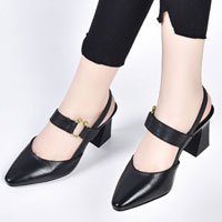 🎊🛒👡[50% zniżki] 💖😍🎁2025 Wiosna i Lato Moda Blokowe Obcasy Skórzane Wysokie Obcasy Wodoodporne i Antypoślizgowe