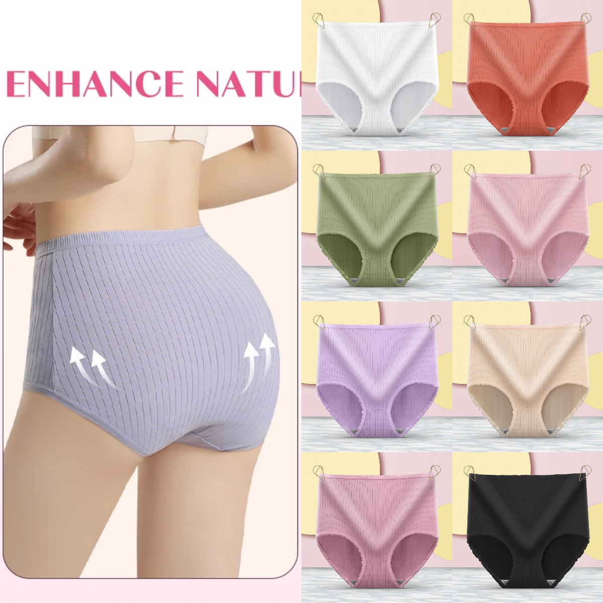 💖(8 piezas) 🔥✨【 Último día con 50 % de descuento】bragas antibacterianas impermeables de cintura alta