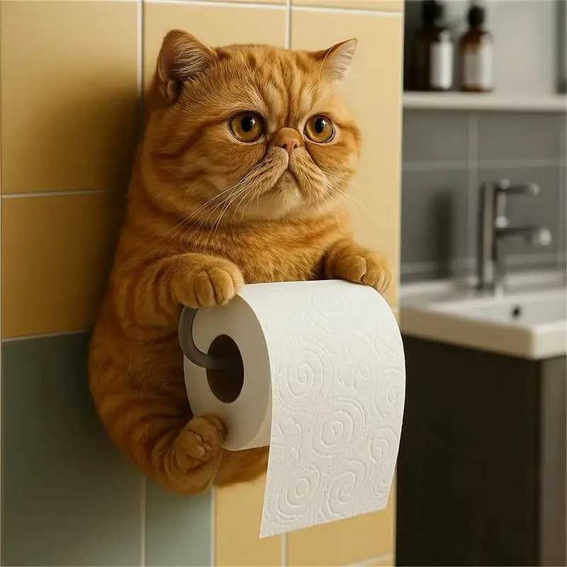 🐱【Descuento por nuevo producto】Lindo porta rollo de papel higiénico con temática de gato