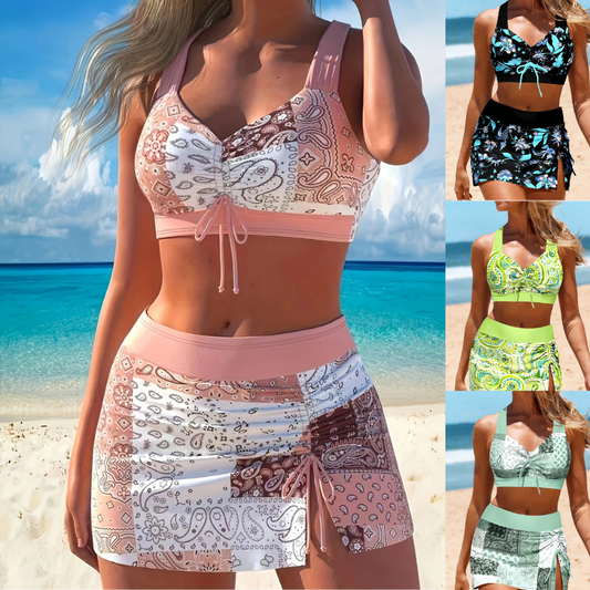 👙【Wielka letnia zniżka】👙🌺Nowy, dwuczęściowy kostium kąpielowy z kwiatowym wzorem z 2025 roku
