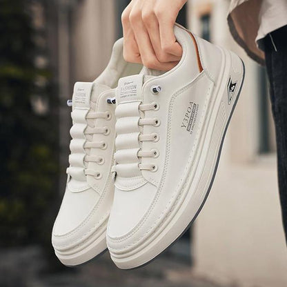 👟【39-44】2025 Męskie modne, skórzane, codzienne, płaskie buty, miękkie dno, wygodna amortyzacja, wodoodporność i antypoślizgowość