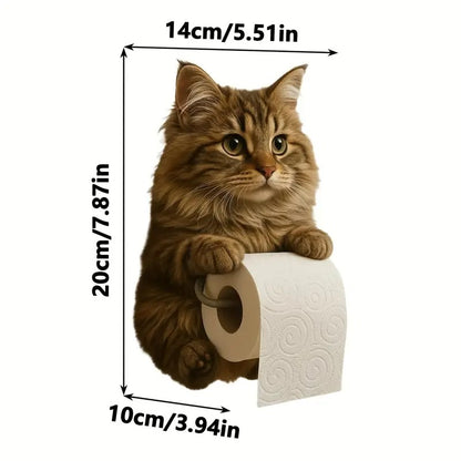🐱【Descuento por nuevo producto】Lindo porta rollo de papel higiénico con temática de gato
